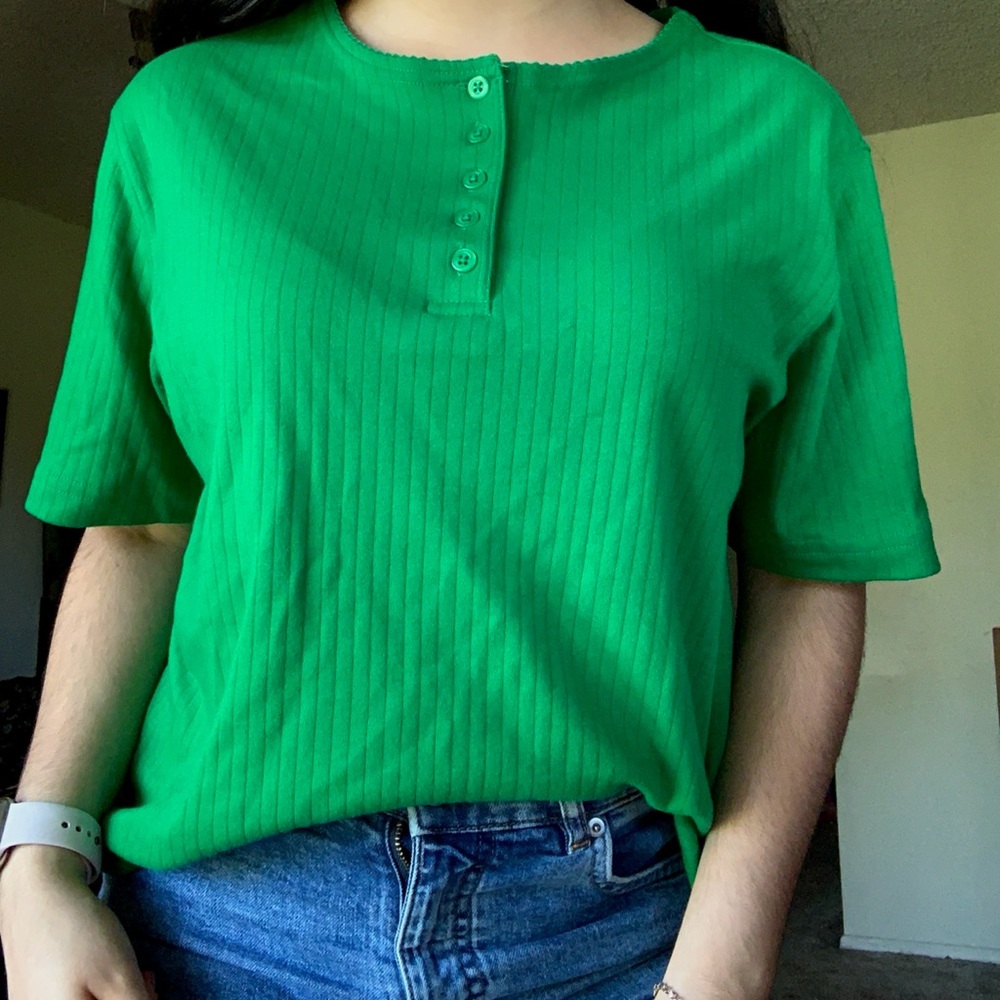 Vintage Green Button Up